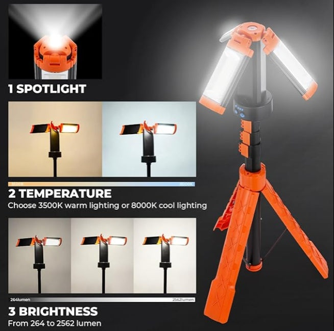 Light With Stand Triple Cordless LED