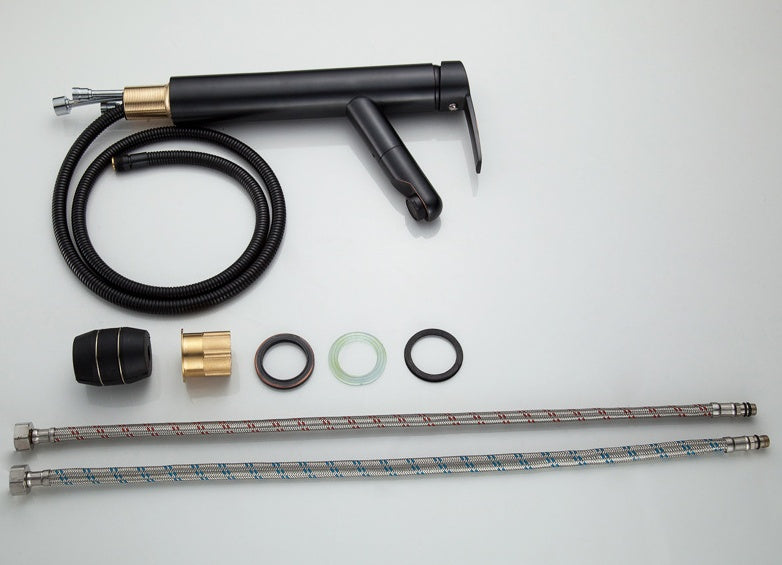 All copper pull-out basin faucet