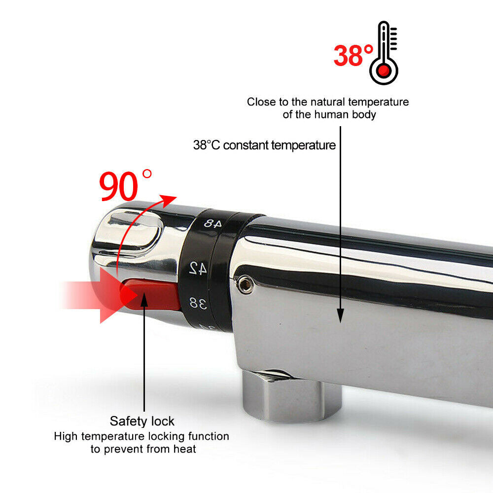 Copper Temperature Thermostatic Rain Shower Thermostatic Faucet  Control Faucet