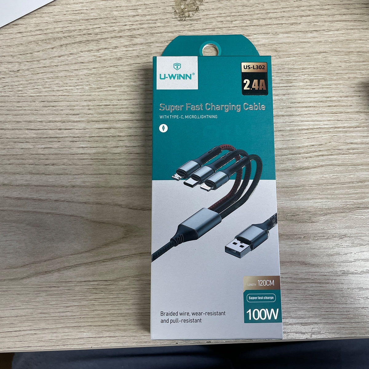 L302 3-in-1 Cable PD 1M Black UWINN