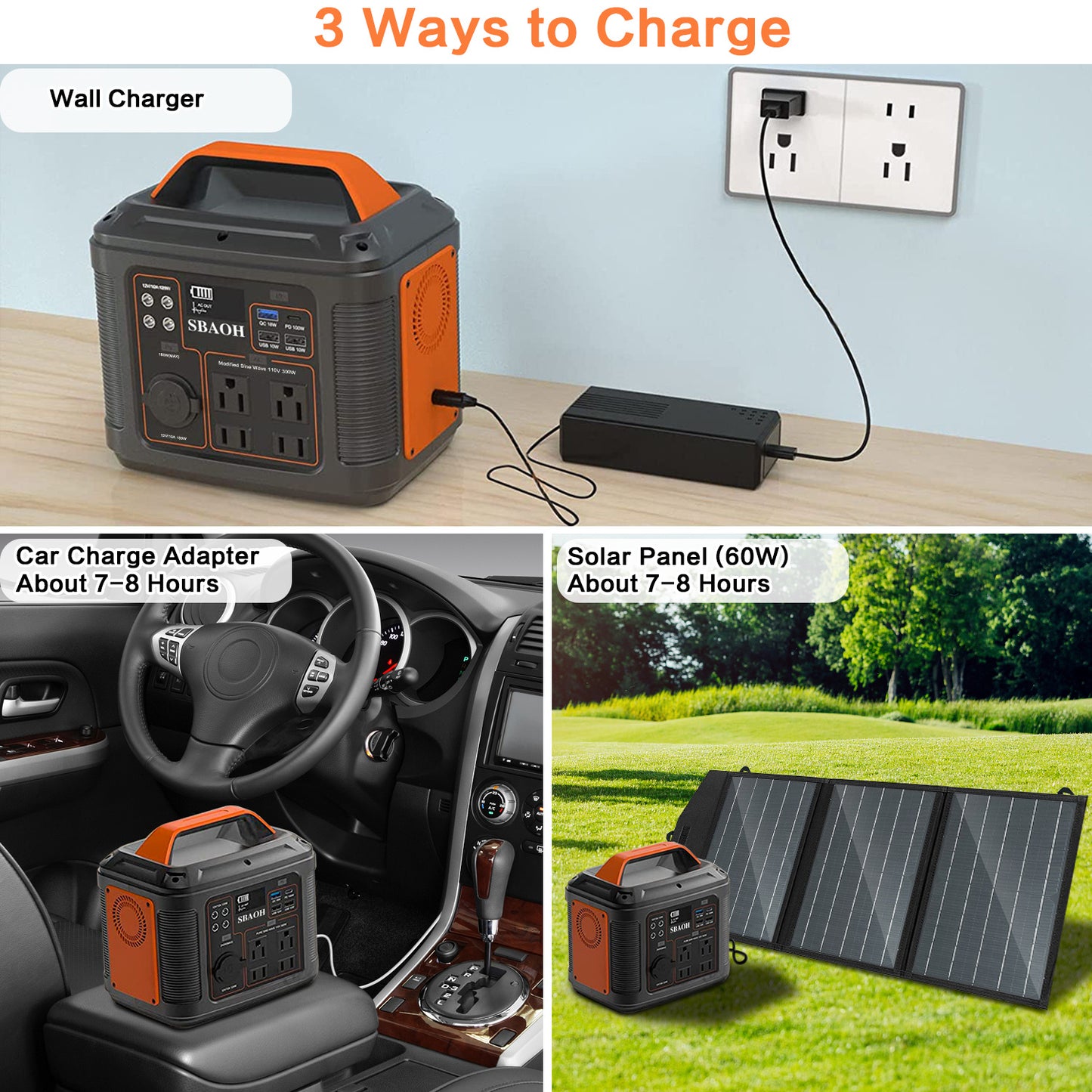 US Plug Portable Power Station P302,300W 296Wh Backup Lithium Battery,Solar Generator For Home And Outdoor Emergency Power Supply,Solar Panel Is Not Included