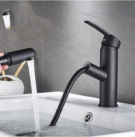 All copper pull-out basin faucet