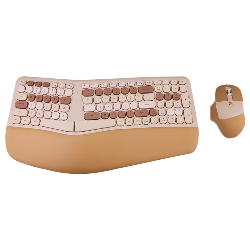 Ergonomic Veneer Wrist Splint Wireless Keyboard And Mouse Set