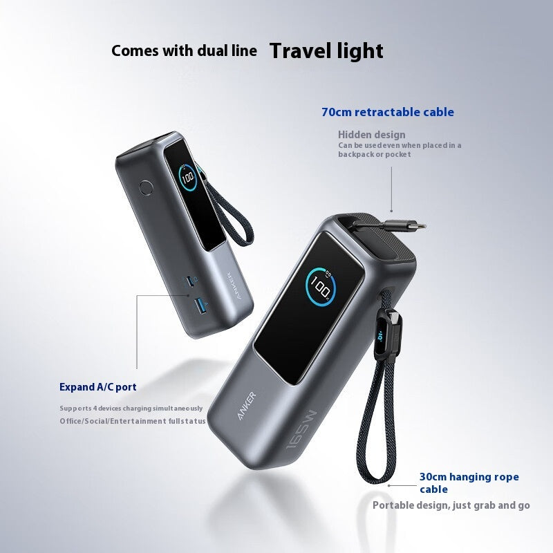 Comes With Two-wire Power Bank Fast Charging Mobile Power Supply