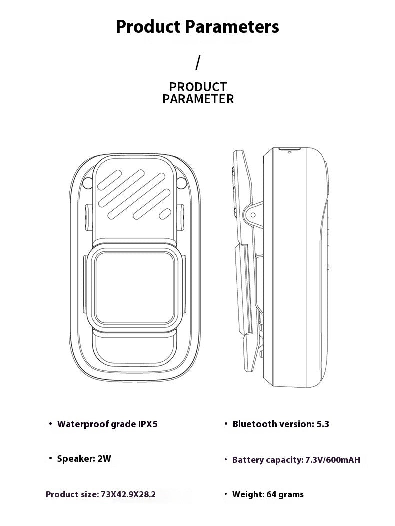 Lewoke Wireless Bluetooth Hiking Speaker Mini Speaker Portable Outdoor Camping Running Portable Subwoofer