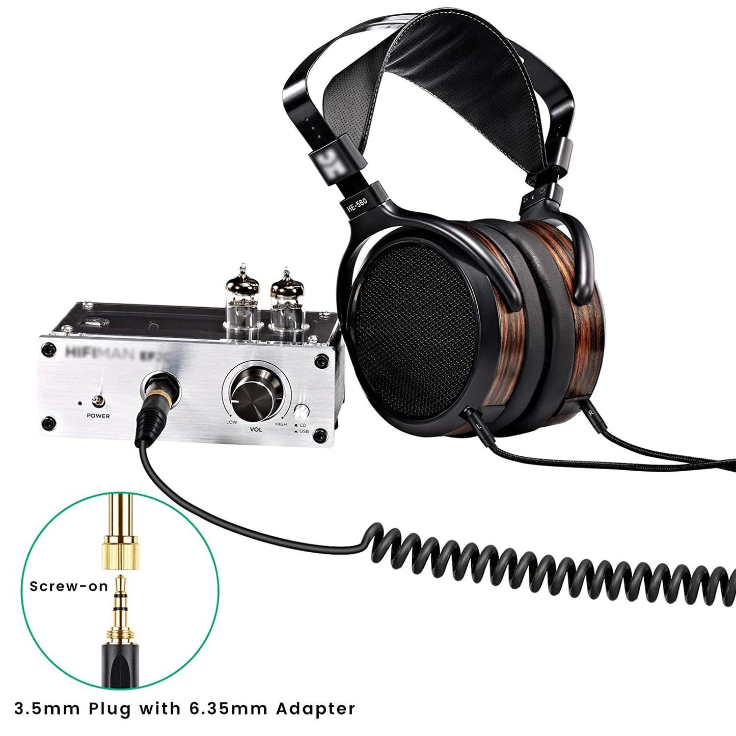 Suitable For HE400i He560 Double 25mm Plug Headset Spring Headset Cable