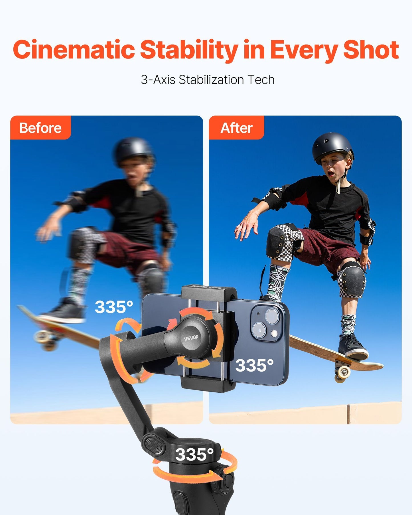 Gimbal Stabilizer For Smartphone 3-Axis Phone Gimbal For Android IPhoneFoldable
