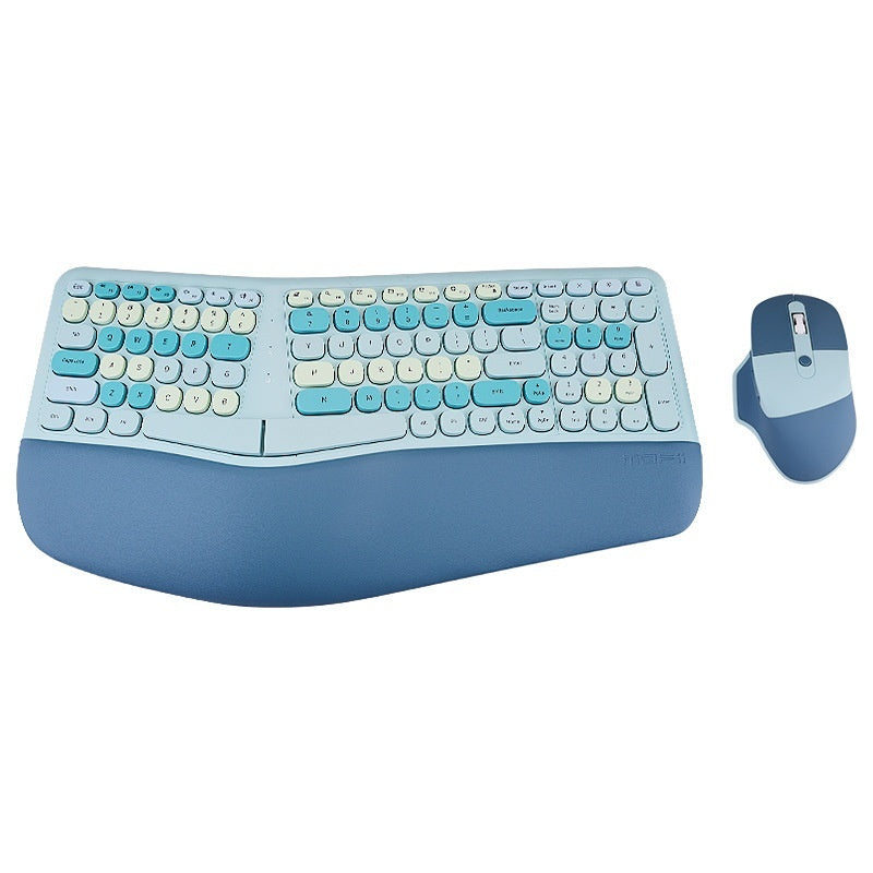 Ergonomic Veneer Wrist Splint Wireless Keyboard And Mouse Set