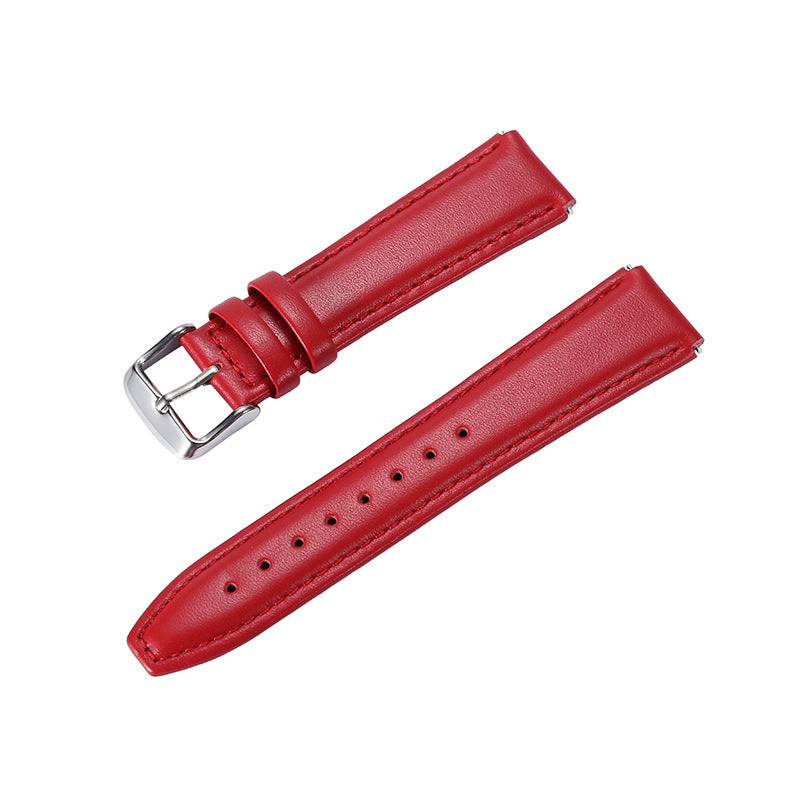 Simple Solid Color B5 Wristband With Genuine Leather Strap